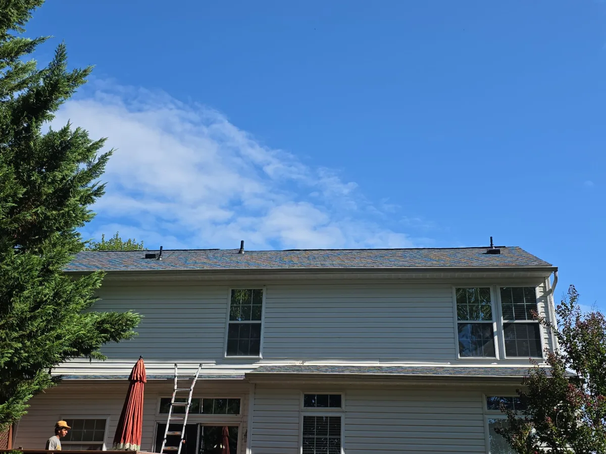 Back of a Charles Town, WV home with its new roof