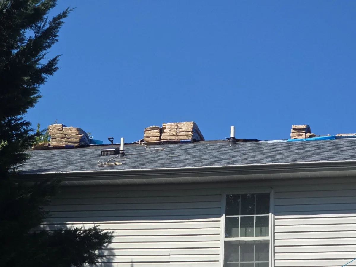 Roof work on the back of a Charles Town, WV home