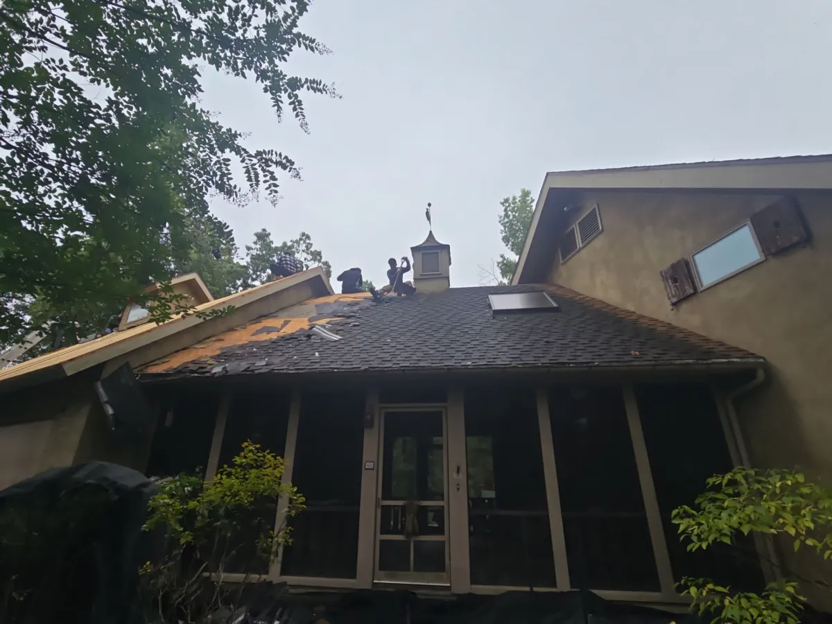 Screened porch and original roof before the metal roof in Falling Waters, WV