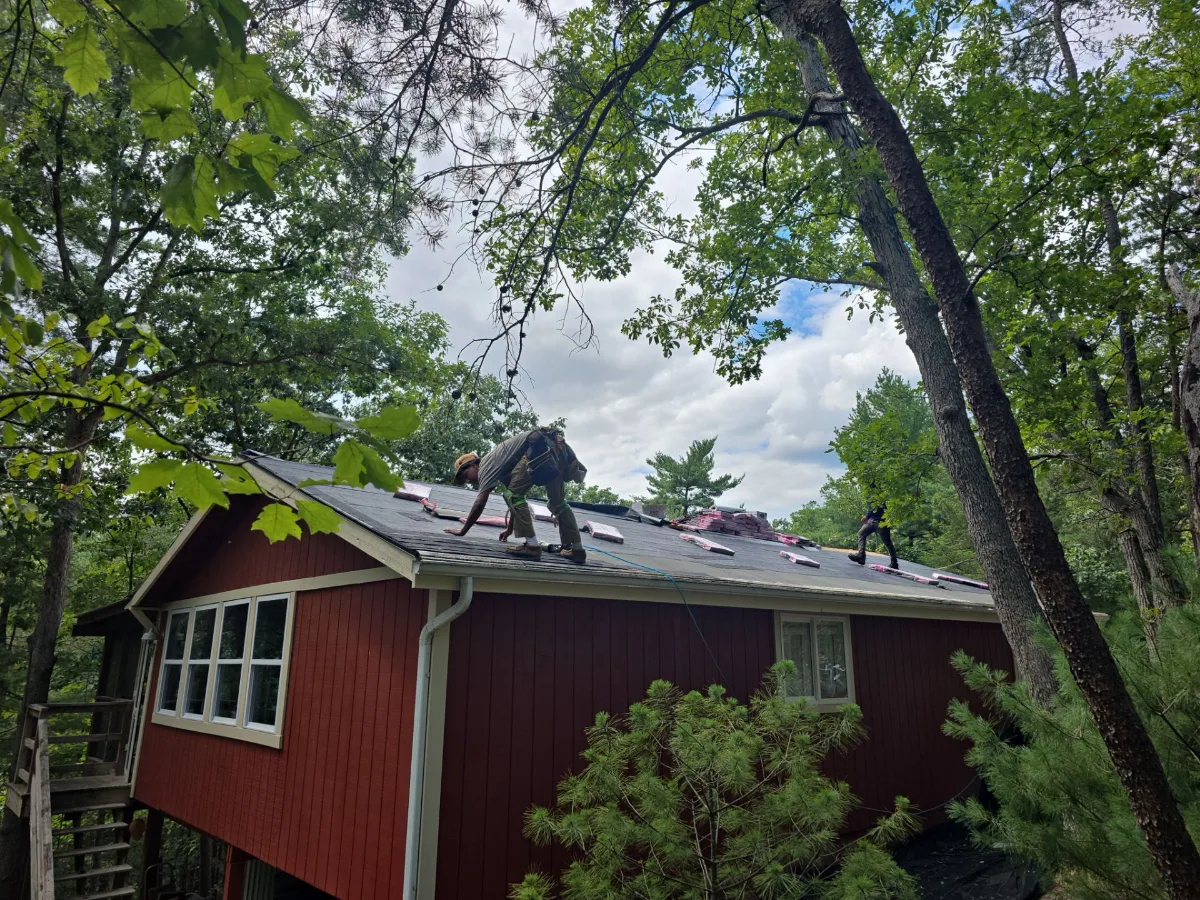 Crew starting the roof on a home in Gerrardstown, WV