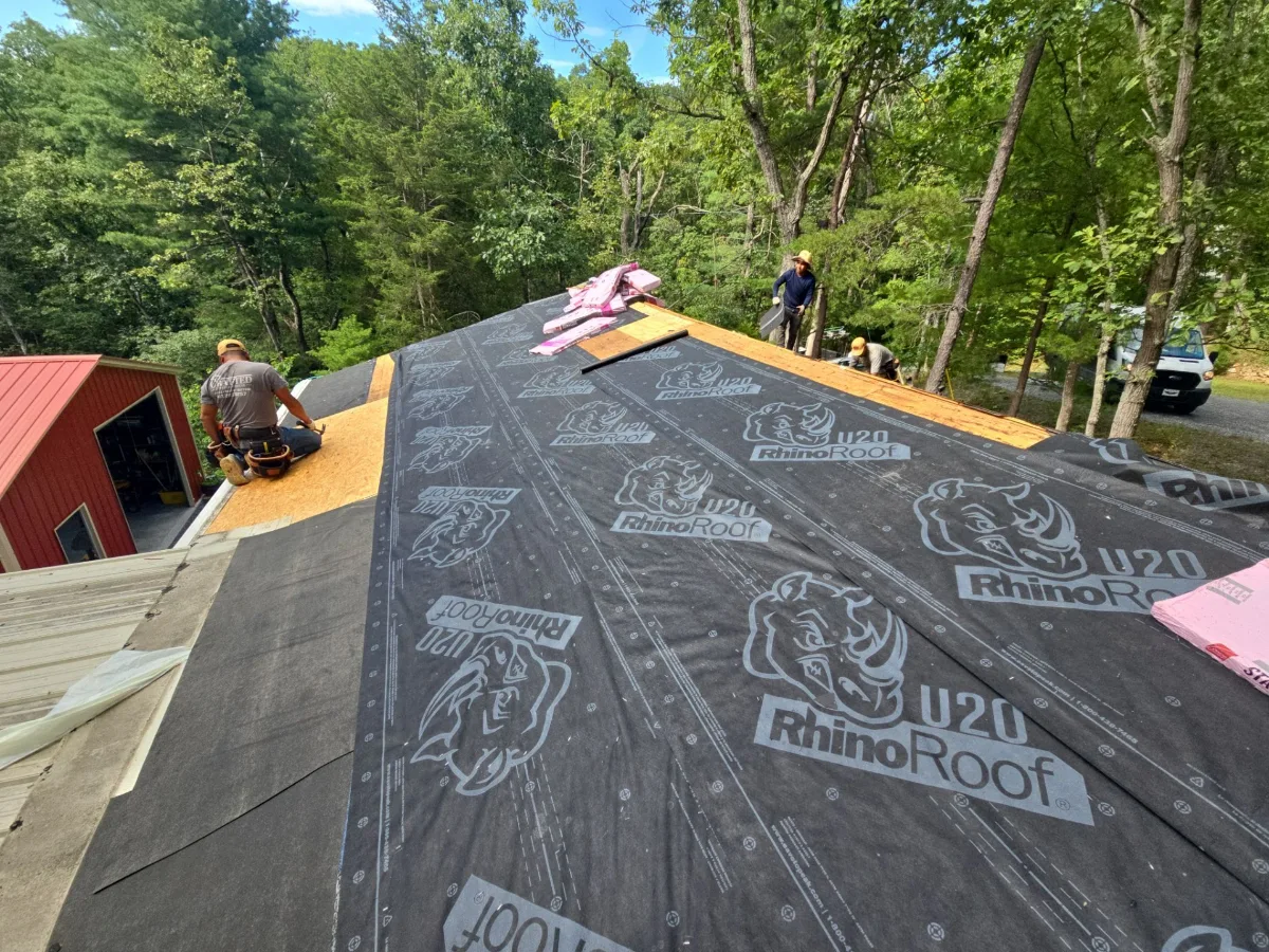 Synthetic underlayment on a roof in Gerrardstown, WV