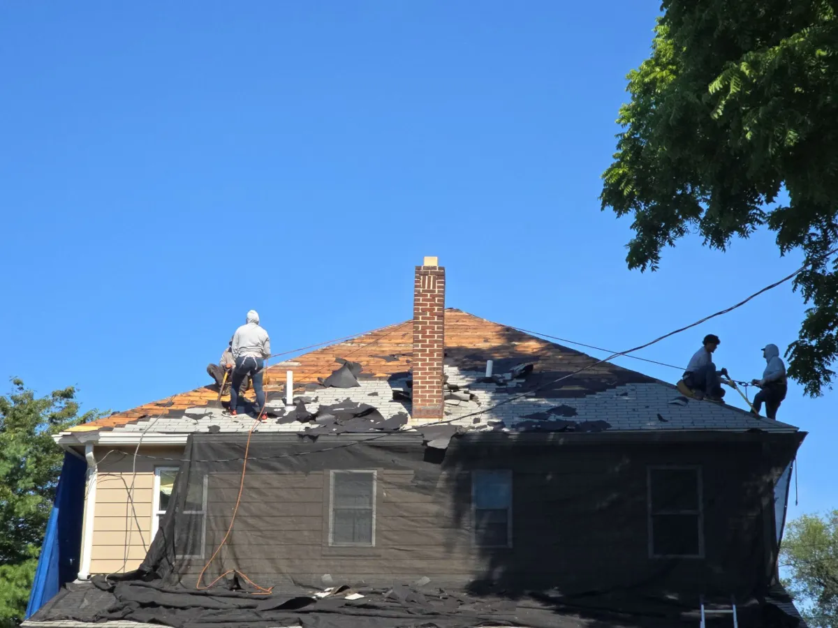 Tear-off and new underlayment on the upper roof in Hagerstown, MD