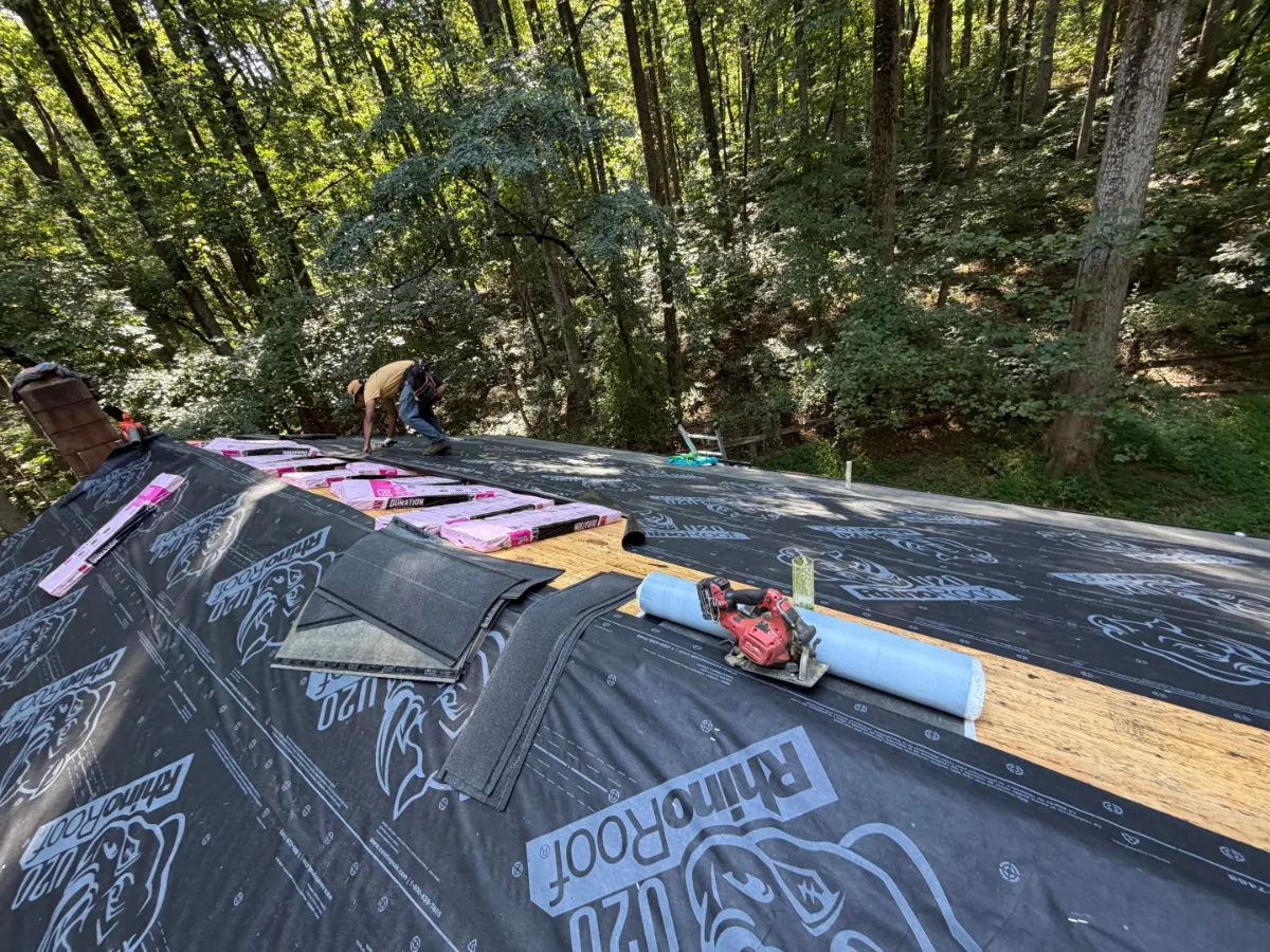 Starter shingles and underlayment on a Harpers Ferry, WV roof