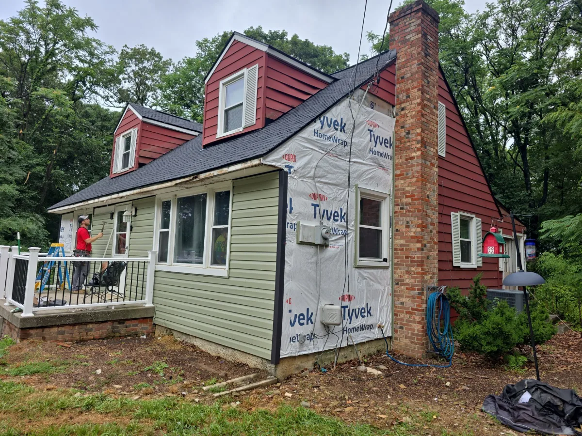 House wrap installed before new siding in Harpers Ferry, WV