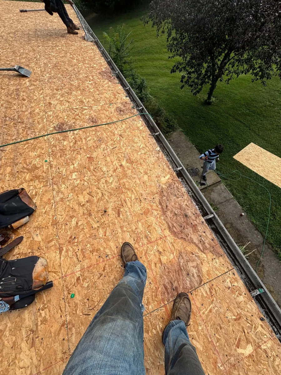 Roof decking ready for new underlayment in Martinsburg, WV