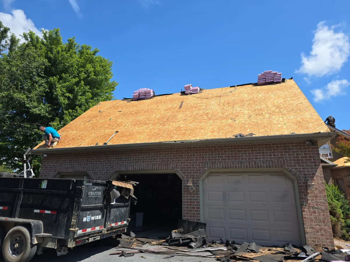 Detached garage roof decked and ready for underlayment in Martinsburg, WV
