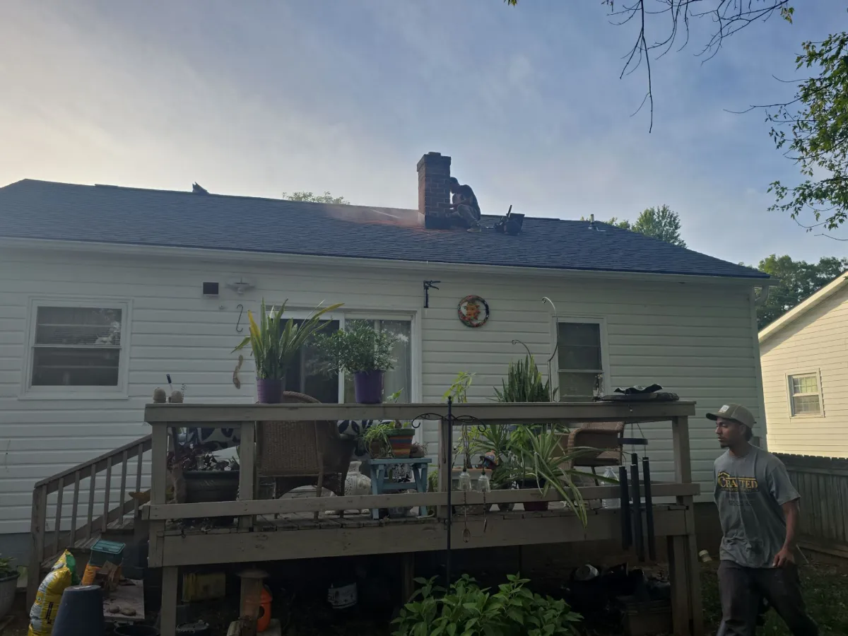 Rear deck and the finished roof in Martinsburg, WV
