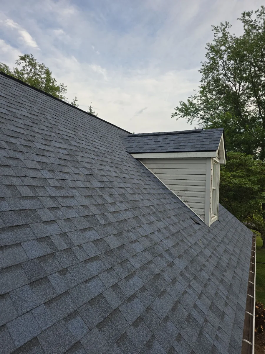 Close-up of the new shingle roof in Mercersburg, PA