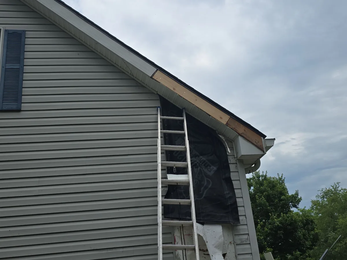 Gable end being finished on a Mercersburg, PA home