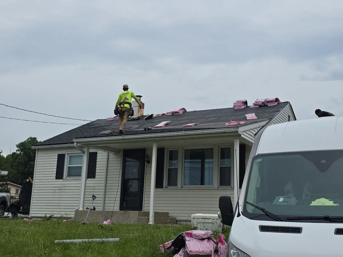 Final day of the roof replacement on a one-story home in Waynesboro, PA